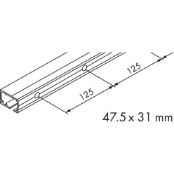 Rail de roulement supérieur pour coulissants Hawa Porta 60/100 HC et 60/100 HMD 60/100kg longueur 6m / 6m