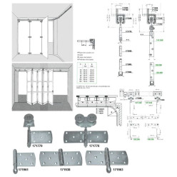 Roulette simple à demi-charnière pour coulissant latéral ou pliant ROB série 130.000 / pce