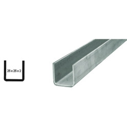 Profil inférieur à sceller sans pattes pour coulissants ROB série 120.000 longueur 7m / 7m