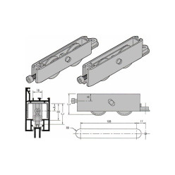 La Croisée DS 4044 Sliding Door Trolley / piece