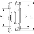 AS Wood Window Sash Middle Hinge with Overlap Gasket per piece