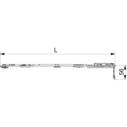 Bras de compas entrebâilleur droite LFF 801-1300mm bois/PVC / pce