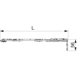 Bras de compas entrebâilleur droit Eurofalz 24 axe à 13 LFF 370-800mm / pce
