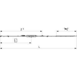 MACO Cremone Bolt Fixed Size 6.5mm with 1 Handle HFF 841-1090mm per piece
