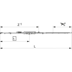 MACO Cremone Fixed Size 6.5mm with 1 i.S. HFF 661-840mm / pc