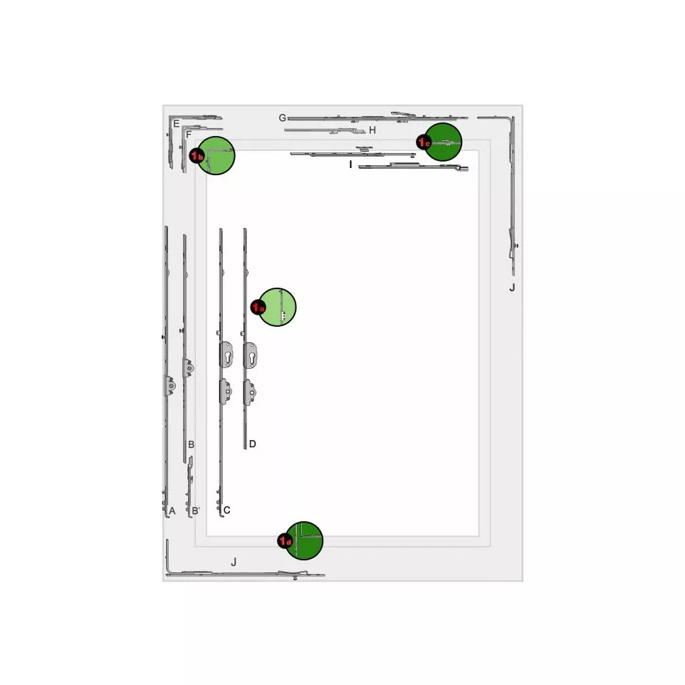 Compass Head 1201-1600mm per piece