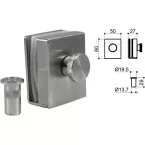 Stainless Steel Push Button Lock for Glass Door 8-10mm with Sleeve per piece