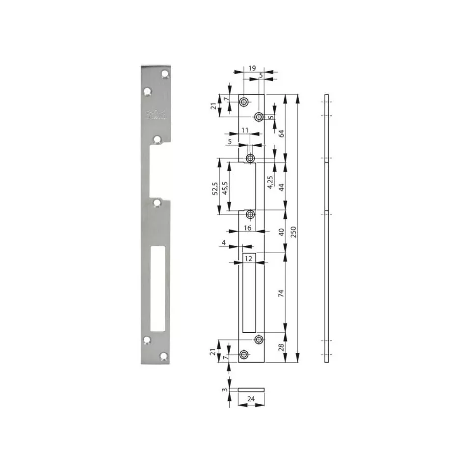 Gâche à boîtier symétrique Dorma à...
