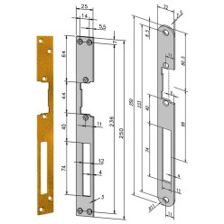 Têtières pour gâches électriques EFF EFF HZ TC réversible / pce