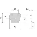 Gâche fixe pour châssis PVC noire (idéale pour double portes avec ferme-porte et sélecteur de fermeture) / pce