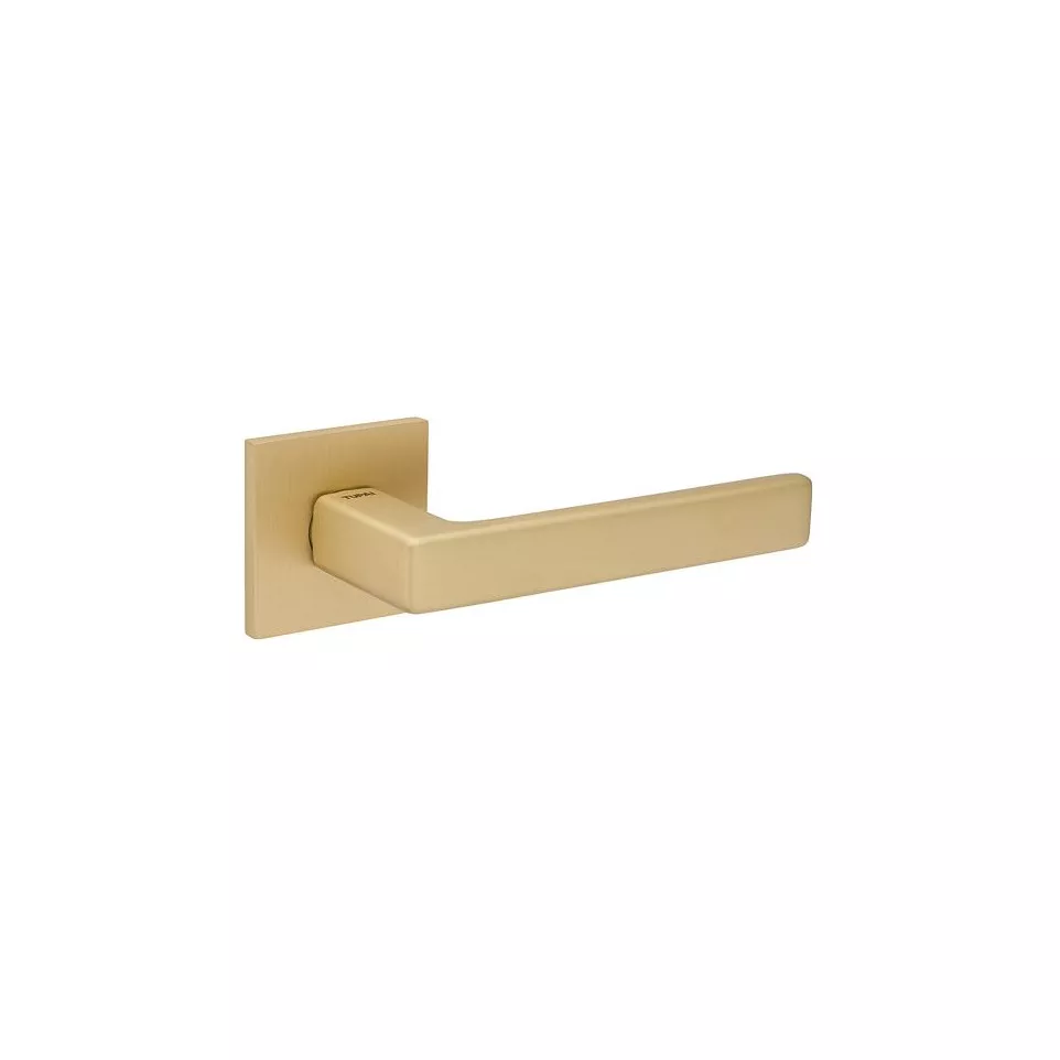 Pair of satin brass door handles on...