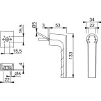 Hoppe Kompakt Hamburg 0700RL Window Handle Without Base 90° 43mm F9 per piece