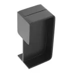 Square Sliding Door Handle Rounded Edges 40mm Black per piece