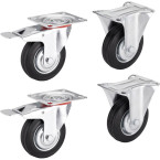 Set 4 roulettes caoutchouc...