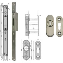 Escutcheon for Europrofile 17 mm for Electric Locks B&B Locks / pc