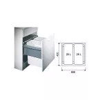 Cox Base-2 LM 600 mm Waste Bin by Naber per piece