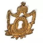 Louis XVI Polished Brass Keyhole Escutcheon 66x48mm per Piece