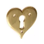 Polished Brass \"Heart\" Keyhole Escutcheon N20133 45mm per Piece