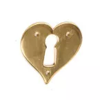 Polished Brass Keyhole Insert Heart N20133 35mm per Piece