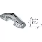Screw-On Surface Mount Hinge with Spring 90° Large Model per piece