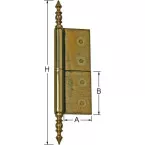 Fiche à vases n°63 à lames droites hauteur 2\"1/2 (63,5mm) laiton poli / pce