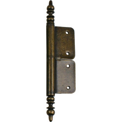 Rustic Mortise Hinge No. 6 with Vase No. 3 Aged Brass Total Blade Height 80mm per piece