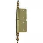 Rustic Mortise Hinge No. 6 with No. 3 Vase Polished Lacquered Brass Total Leaf Height 160mm per piece