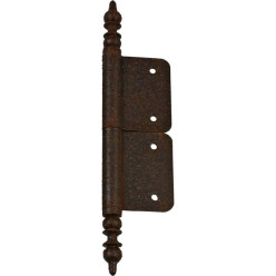 Rustic Mortise Hinge No.6 with Finial No.3 Aged Iron Rusted Steel Total Blade Height 60mm per piece