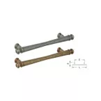 Poignée T n°322 128mm laiton antique ciré / pce