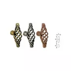 Bouton de meuble ovale torsadé n°44002 bronze / pce