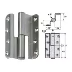 Roestvrij stalen scharnier 100x82mm recht gebogen / pce