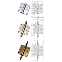 Paumelle alu Argenta 80x80 A canon de fusil droite / pce