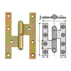 Stalen scharnier 140x90 HGD 138x91 Ø15,5, rechts / pce