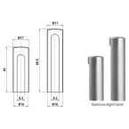 Mannelijke kap Ø17mm x 49mm voor 495.16 natuurlijke aluminium pluggen (GC838170J702) / pce