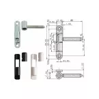 Fiche mâle légère Otlav P09 pour porte PVC argentée sans coiffe / pce