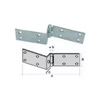 Offset hinge for chests and hatches HGD No. 14 / pc
