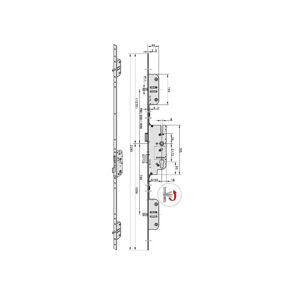 Lockmaster SB2 LIFT Action Multipoint...