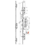Serrure multipoint SB2 LIFT action béquille à 2 pênes ronds F16/55/72 A1:700 2285mm / pce