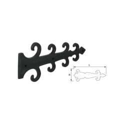 Black Wrought Iron Decorative Strap Hinge 250mm per piece
