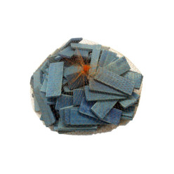 Cales plates en hêtre 80x26x5mm bleu / 100pce