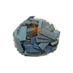 Cales plates en hêtre 80x20x5mm bleu / 100pce