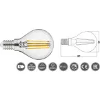 Ampoule poire transparent LED E14 4W 400 Lm / pce