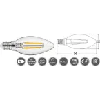 Transparent LED Bulb E14 4W 400 Lumens per piece