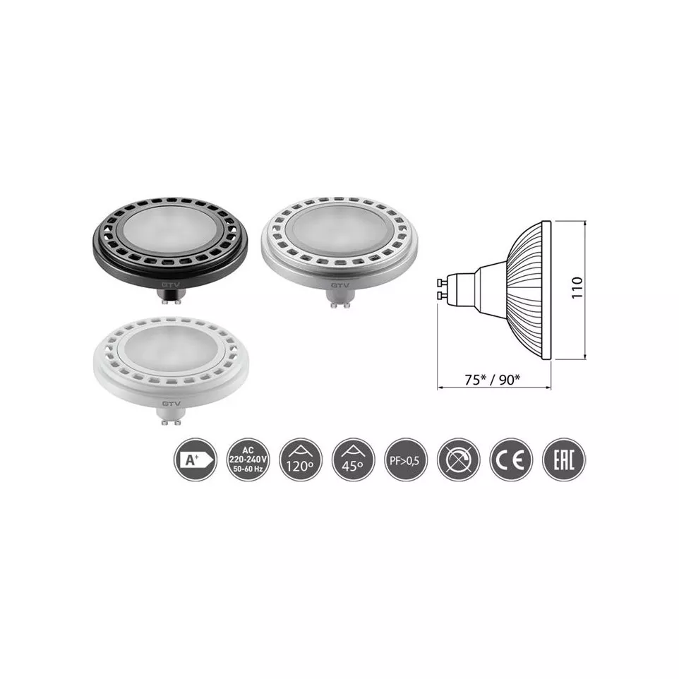 Ampoule blanche LED GU10 ES111 12 W...