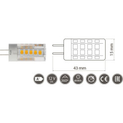 Ampoule LED G4 3,5W 320 Lm blanc chaud / pce