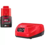 Set départ Milwaukee 1 accu 12V (2Ah) + chargeur M12 NRG-201 / pce