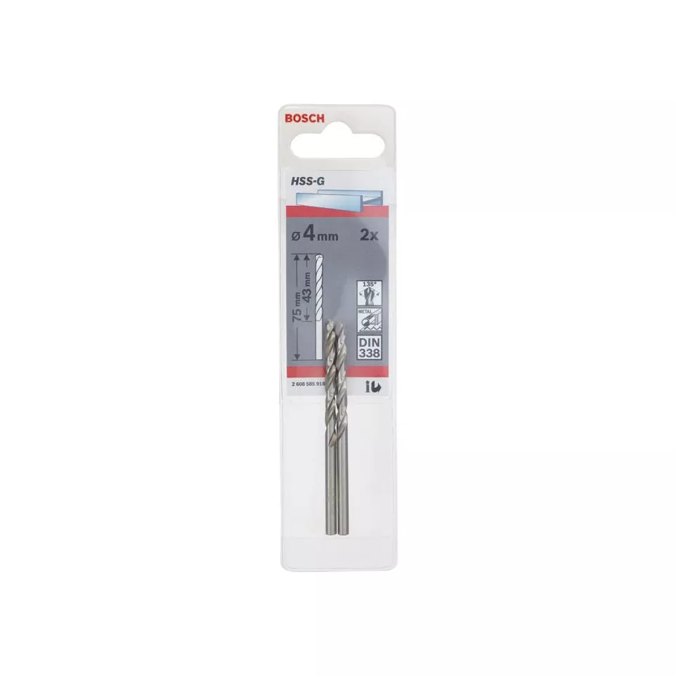 Metal Drill Bit 4mm Pack of 2