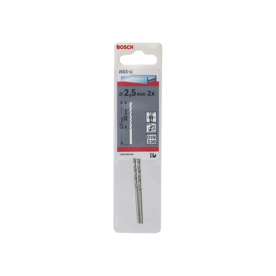 Metal Drill Bit Ø2.5mm Pack of 2
