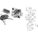 Nickel-Plated Square Rim Lock / pc