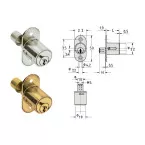 Sliding Door Push Cylinder Lock Junie 2960 Ø22x23.5mm per piece